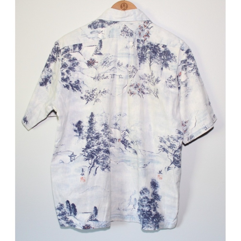 Vintage Surf Line Hawaii Printed 1/2 Button Up Pullover Shirt Large Hawaiian Top - Picture 11 of 14